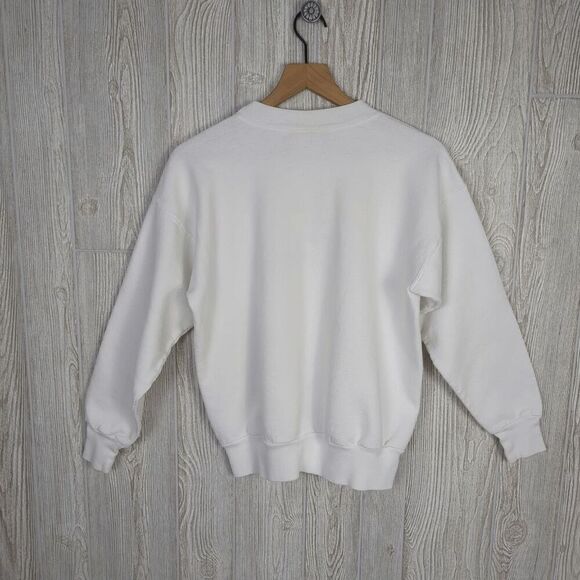 Vintage 90s Hanes Adult Medium White Pullover Sweater Galena Illinois - Picture 3 of 7